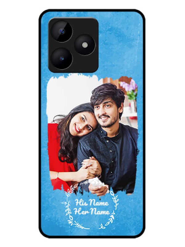 Custom Realme C53 Custom Metal Phone CaseBlue Color Vintage Design