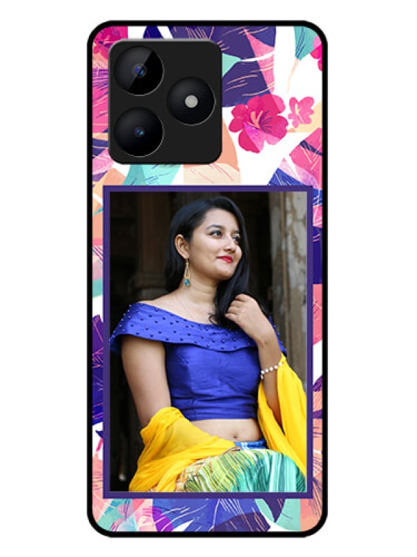 Custom Realme C53 Custom Metal Phone CaseAbstract Floral Design