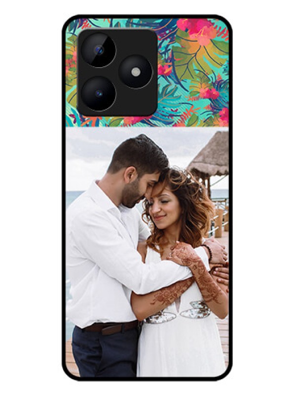 Custom Realme C53 Custom Metal Phone CaseWatercolor Floral Design