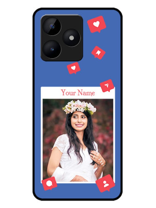 Custom Realme C53 Custom Metal Phone CaseLike Share And Comment Design