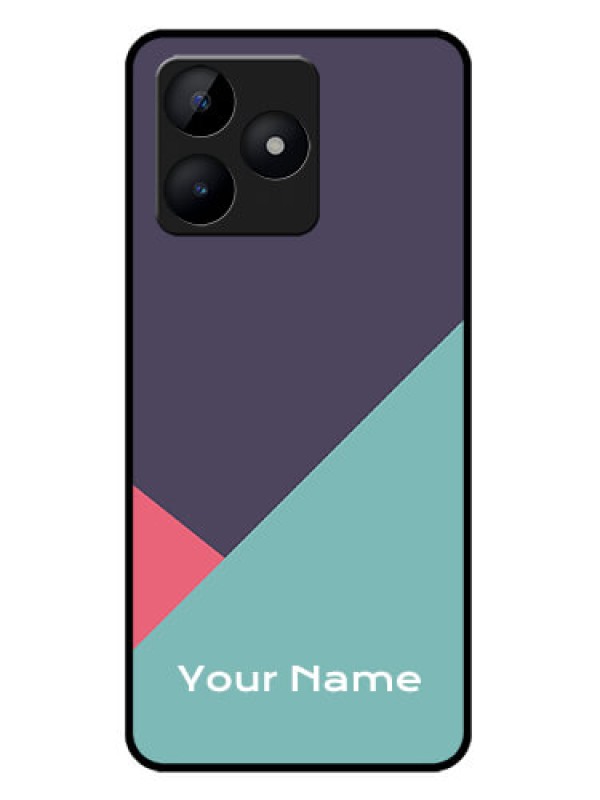 Custom Realme C53 Custom Metal Phone CaseTri Color Abstract Design
