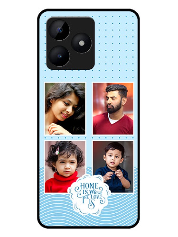 Custom Realme C53 Custom Metal Phone CaseCute Love Quote With 4 Pic Upload Design