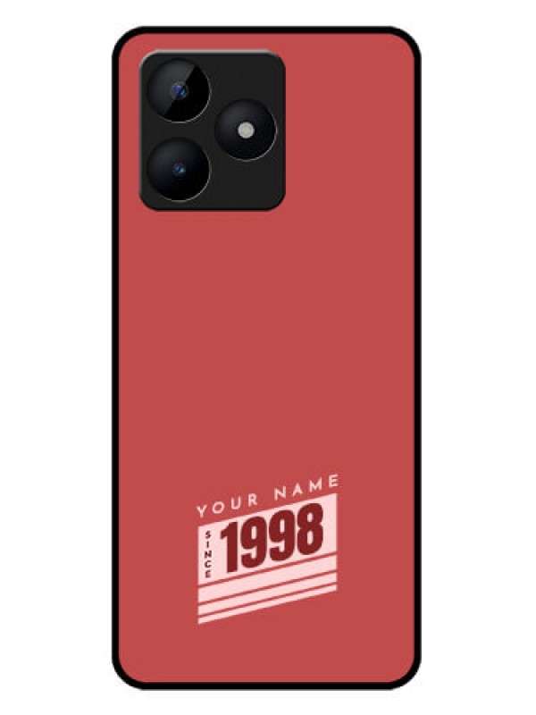 Custom Realme C53 Custom Metal Phone CaseRed Custom Year Of Birth Design