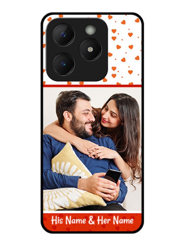 Custom Realme C63 Custom Metal Phone Case - Orange Love Symbol Design