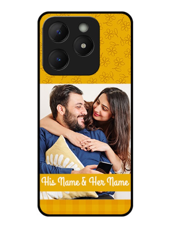 Custom Realme C63 Custom Metal Phone Case - Yellow Floral Design