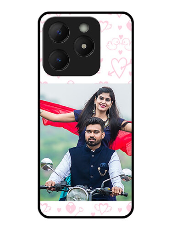 Custom Realme C63 Custom Metal Phone Case - Pink Flying Heart Design
