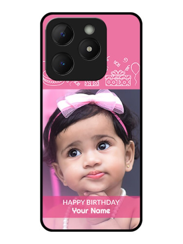 Custom Realme C63 Custom Metal Phone Case - With Birthday Line Art Design