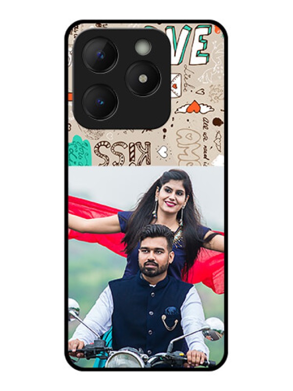 Custom Realme C63 Custom Metal Phone Case - Love Doodle Pattern