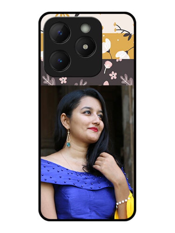 Custom Realme C63 Custom Metal Phone Case - Stylish Floral Design