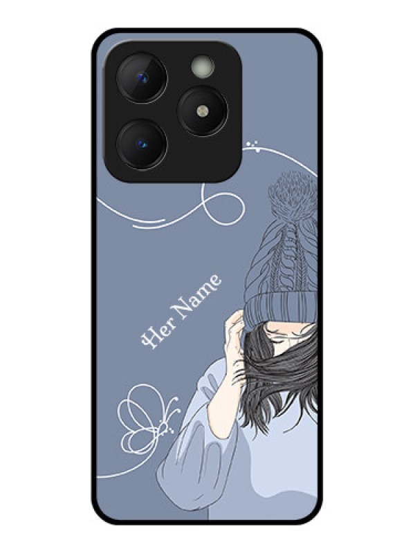Custom Realme C63 Custom Metal Phone Case - Girl In Winter Outfit Design