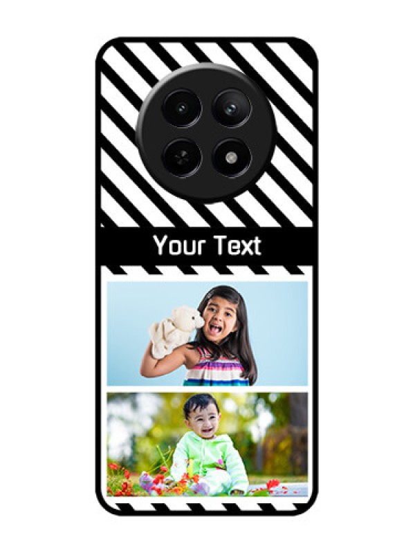 Custom Realme C65 5G Custom Metal Phone Case - Black And White Stripes Design