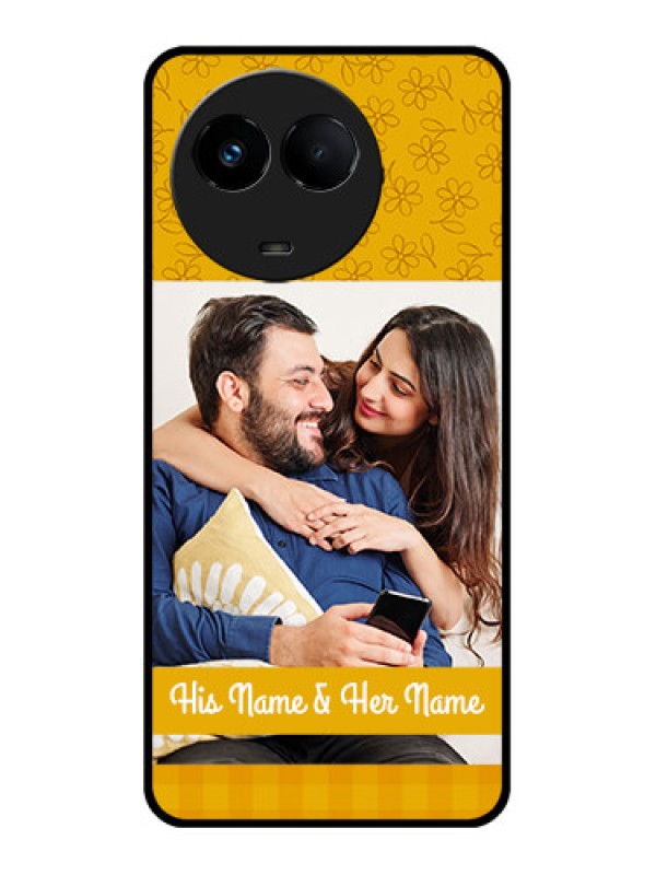 Custom Realme C67 5G Custom Metal Phone Case - Yellow Floral Design