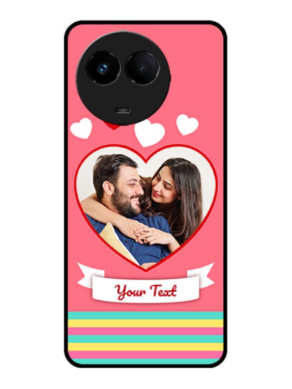 Custom Realme C67 5G Custom Metal Phone Case - Love Shapes Doodle Design