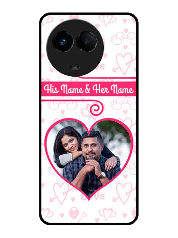 Custom Realme C67 5G Custom Metal Phone Case - Heart Shape Love Design