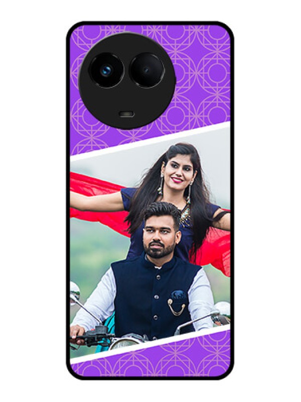 Custom Realme C67 5G Custom Metal Phone Case - Violet Color Pattern Design