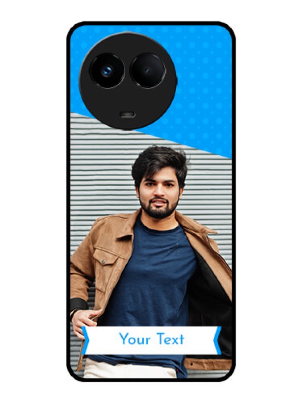 Custom Realme C67 5G Custom Metal Phone Case - Simple Blue Color Design