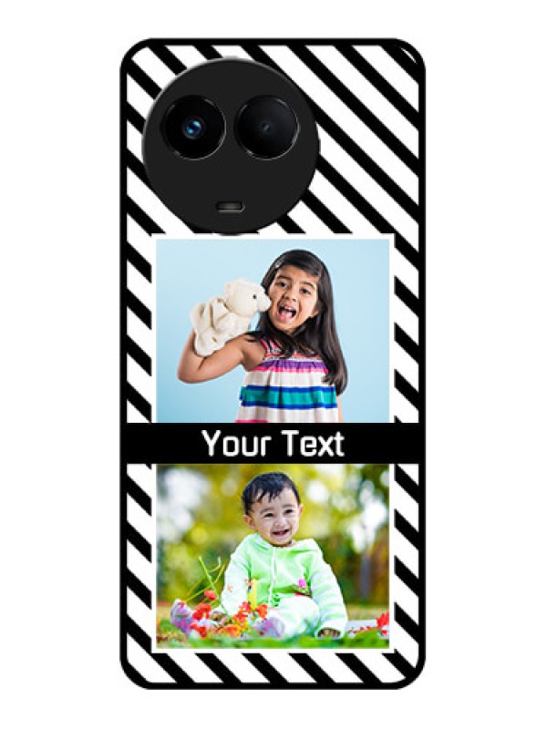 Custom Realme C67 5G Custom Metal Phone Case - Black And White Stripes Design