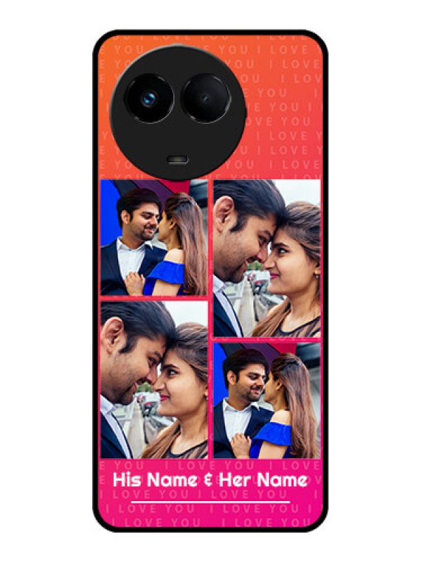 Custom Realme C67 5G Custom Metal Phone Case - I Love You Pink Design