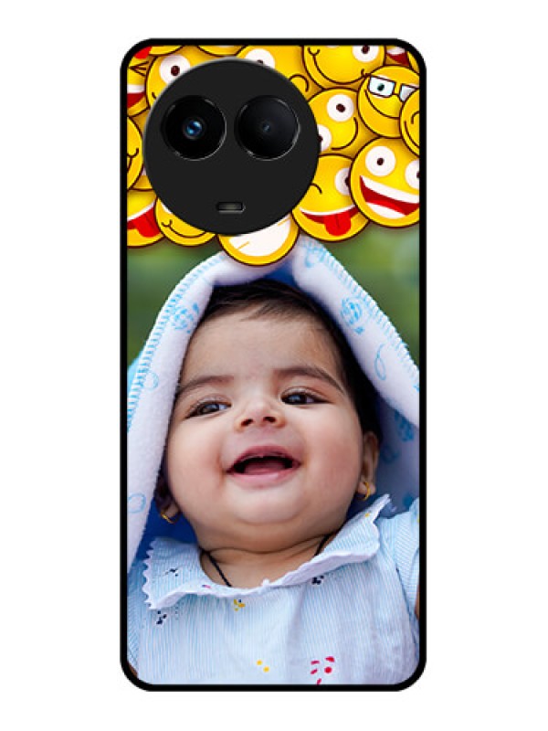 Custom Realme C67 5G Custom Metal Phone Case - With Smiley Emoji Design