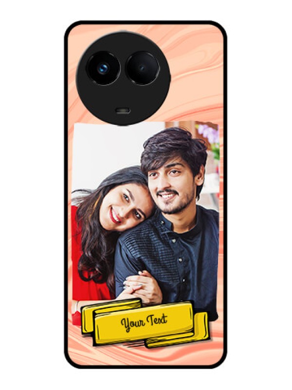 Custom Realme C67 5G Custom Metal Phone Case - Marble Texture Design