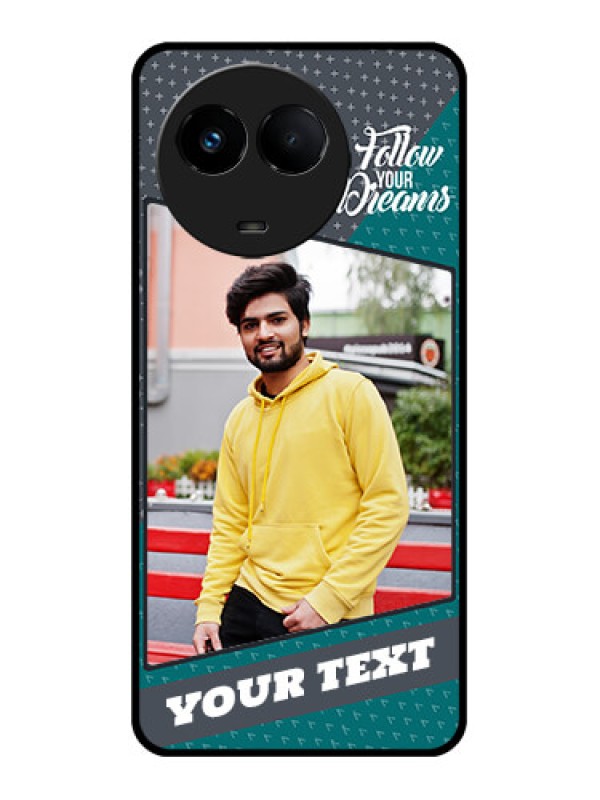 Custom Realme C67 5G Custom Metal Phone Case - Background Pattern Design With Quote