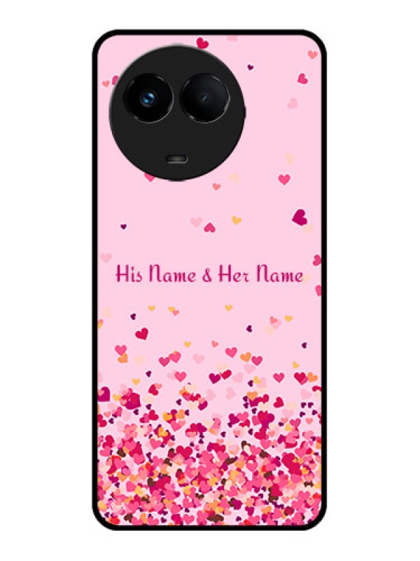 Custom Realme C67 5G Custom Metal Phone Case - Floating Hearts Design