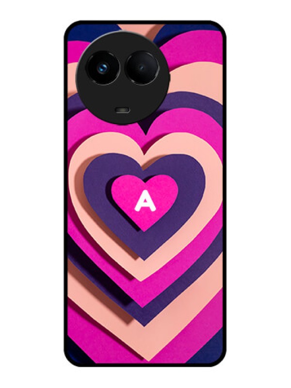 Custom Realme C67 5G Custom Metal Phone Case - Cute Heart Pattern Design