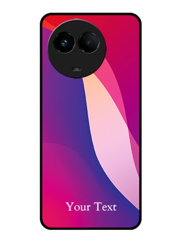 Custom Realme C67 5G Custom Metal Phone Case - Digital Abstract Overlap Design
