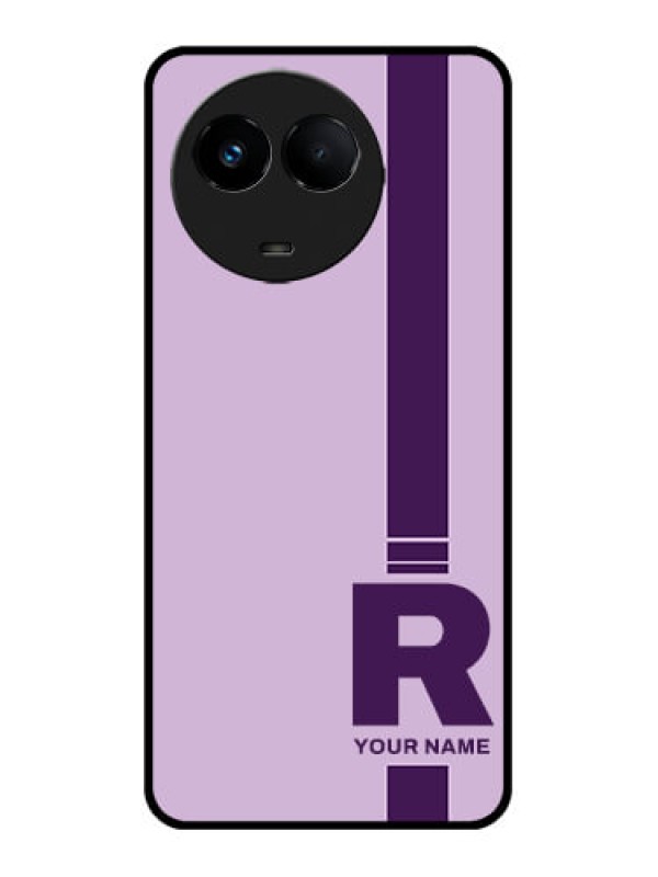 Custom Realme C67 5G Custom Metal Phone Case - Simple Dual Tone Stripe With Name Design