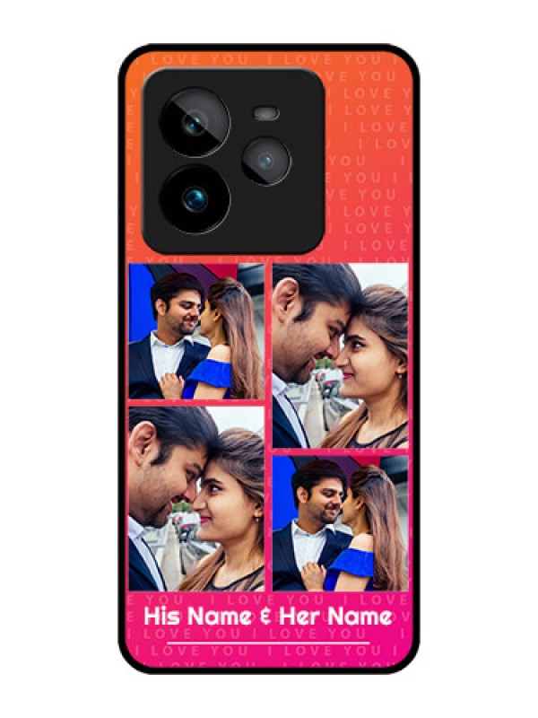 Custom Realme GT 7 Pro Custom Metal Phone CaseI Love You Pink Design