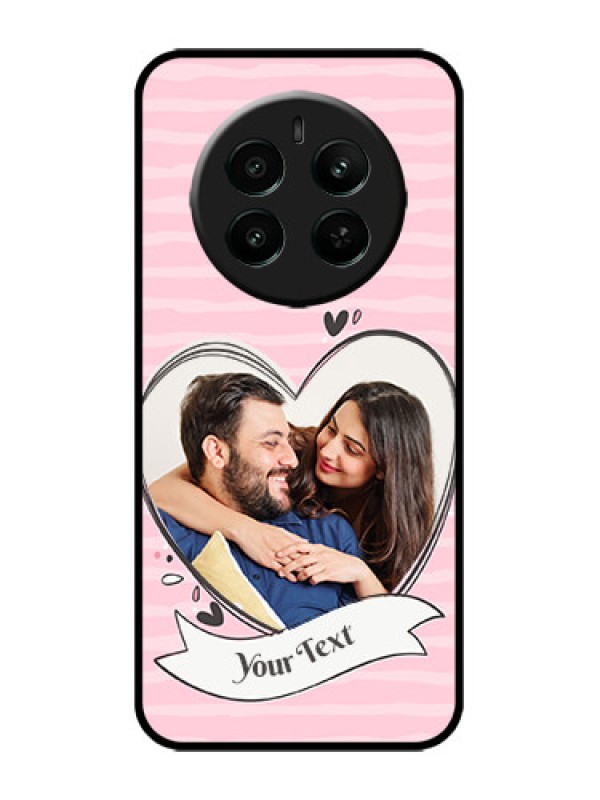 Custom Realme Narzo 70 5G Custom Metal Phone Case - Vintage Heart Design