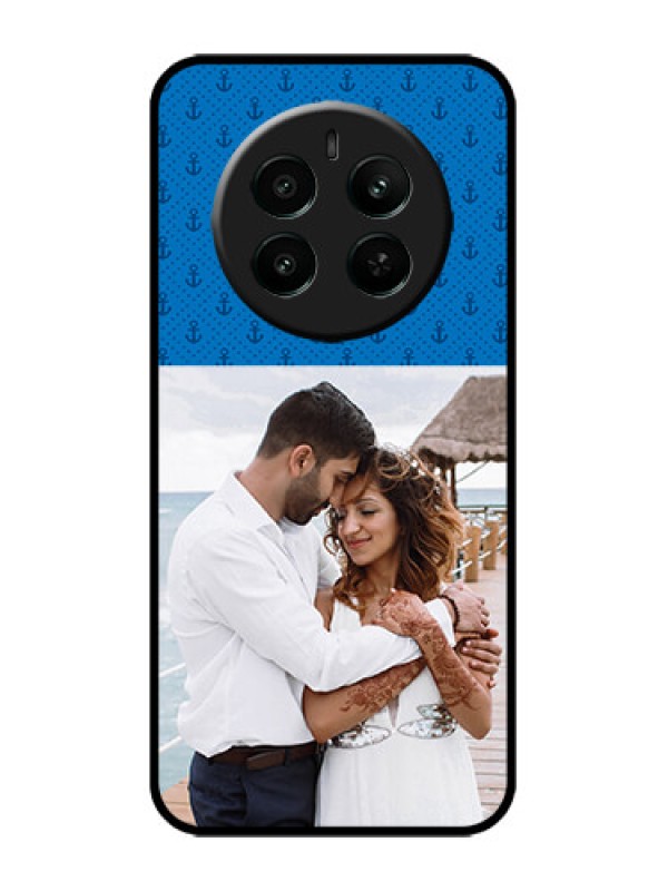 Custom narzo 70 Pro 5G Custom Metal Phone Case - Blue Anchors Design