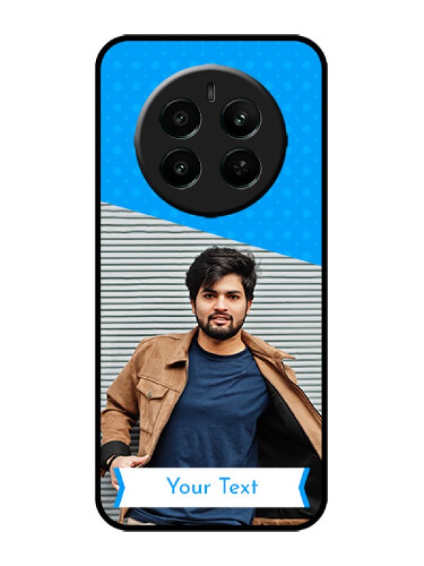 Custom narzo 70 Pro 5G Custom Metal Phone Case - Simple Blue Color Design