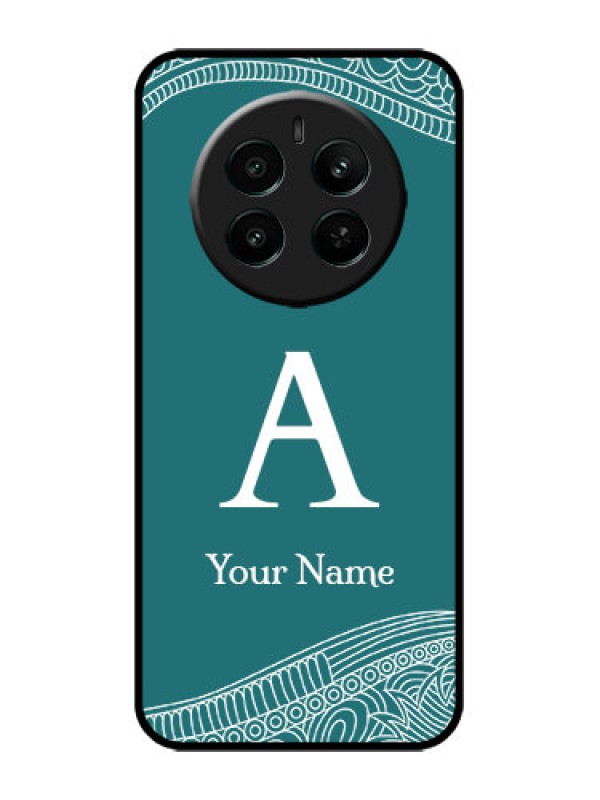 Custom narzo 70 Pro 5G Custom Metal Phone Case - Line Art Pattern With Custom Name Design