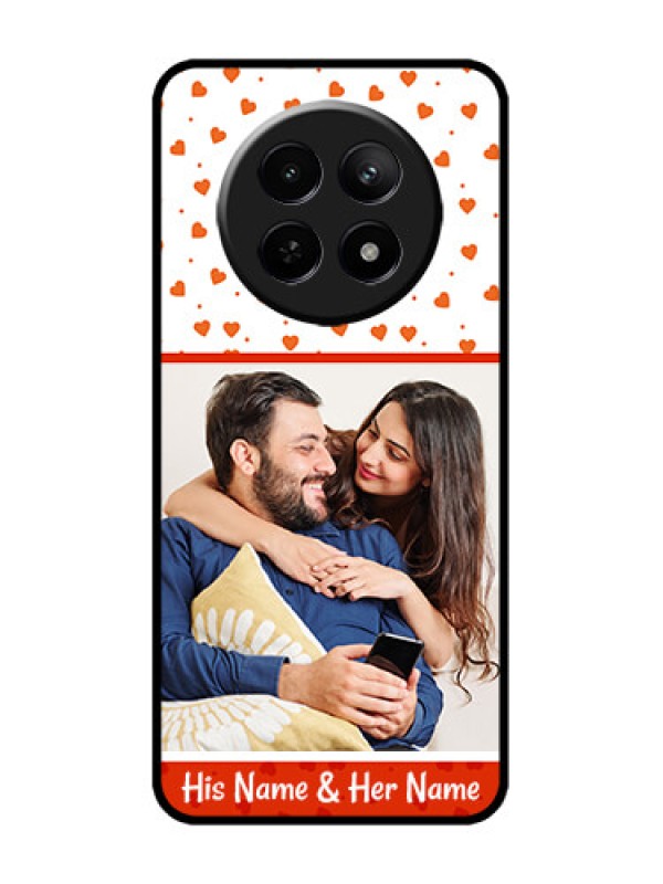 Custom narzo 70X 5G Custom Metal Phone Case - Orange Love Symbol Design
