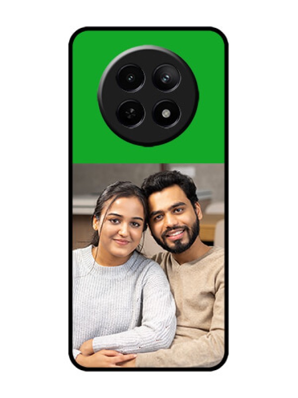 Custom narzo 70X 5G Custom Metal Phone Case - Green Pattern Design