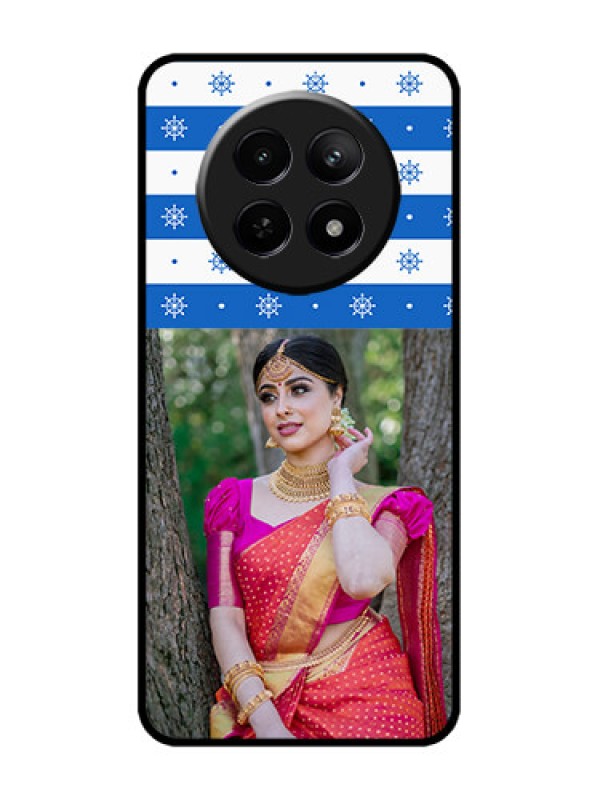 Custom narzo 70X 5G Custom Metal Phone Case - Snow Pattern Design