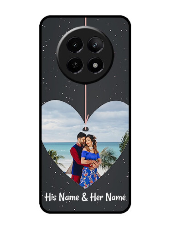 Custom narzo 70X 5G Custom Metal Phone Case - Hanging Heart Design