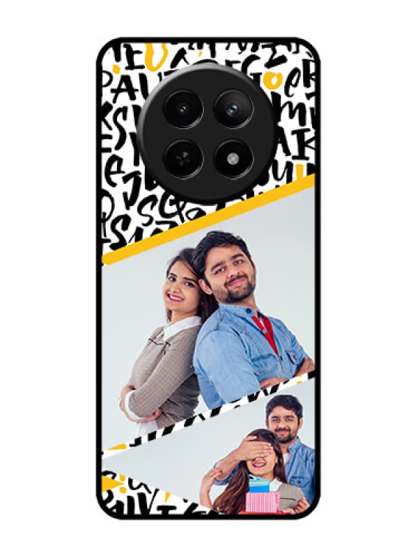 Custom narzo 70X 5G Custom Metal Phone Case - Letters Pattern Design