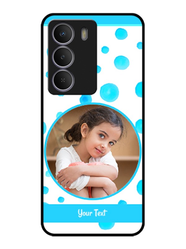 Custom Realme Narzo 80 Lite Custom Metal Phone Case - Blue Bubbles Pattern Design