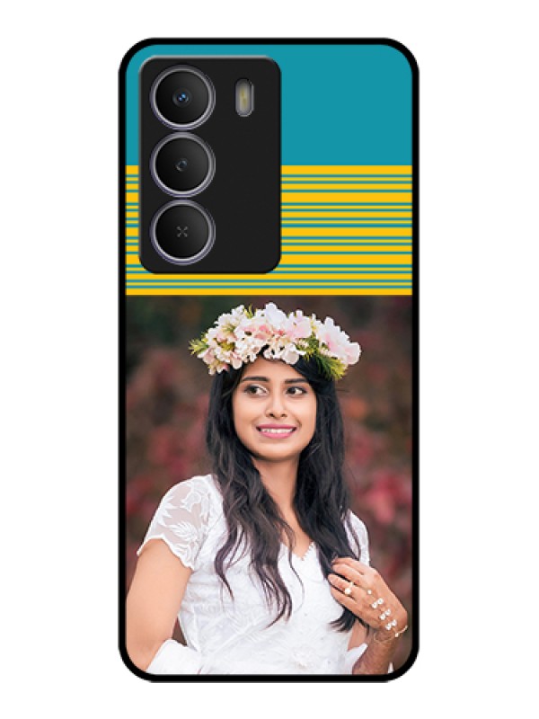 Custom Realme Narzo 80 Lite Custom Metal Phone Case - Yellow & Blue Design