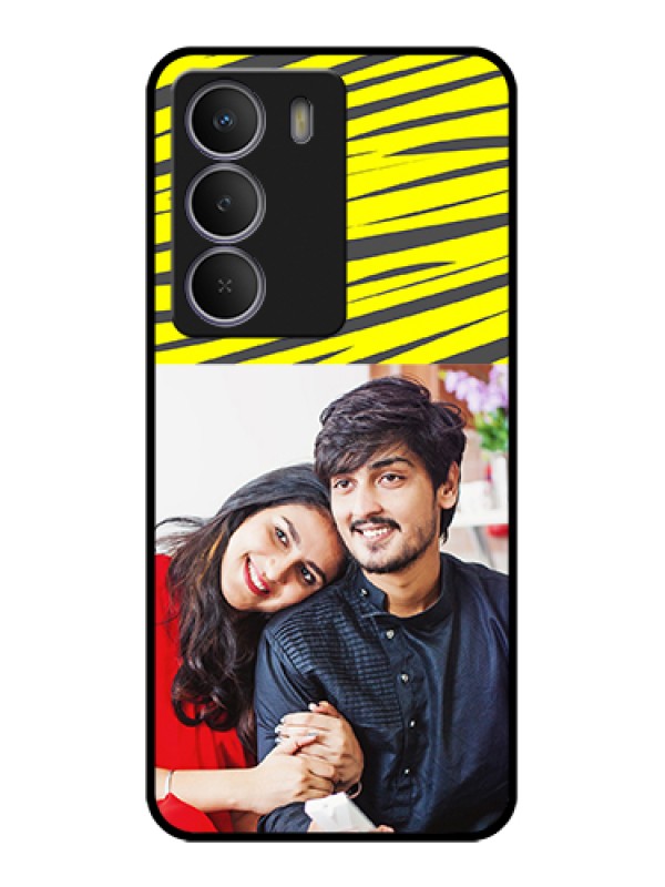 Custom Realme Narzo 80 Lite Custom Metal Phone Case - Yellow Abstract Design