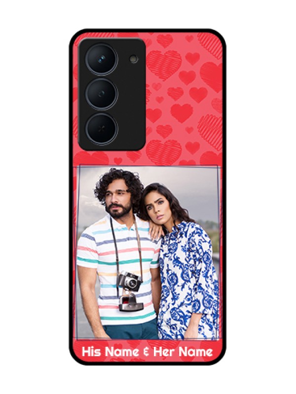 Custom Narzo 80x 5G Custom Metal Phone Case - With Red Heart Symbols Design