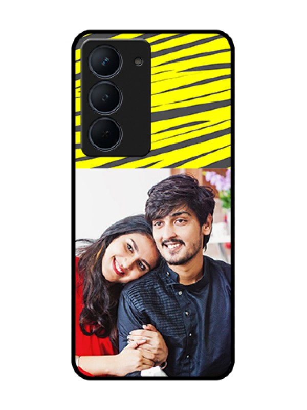 Custom Narzo 80x 5G Custom Metal Phone Case - Yellow Abstract Design