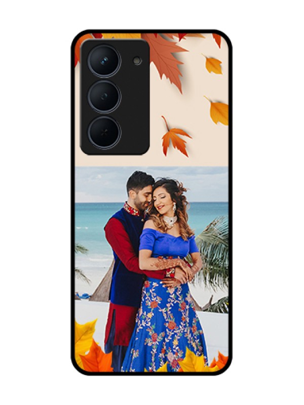 Custom Narzo 80x 5G Custom Metal Phone Case - Autumn Maple Leaves Design