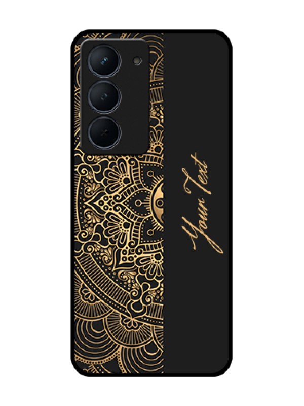 Custom Narzo 80x 5G Custom Metal Phone Case - Mandala Art With Custom Text Design