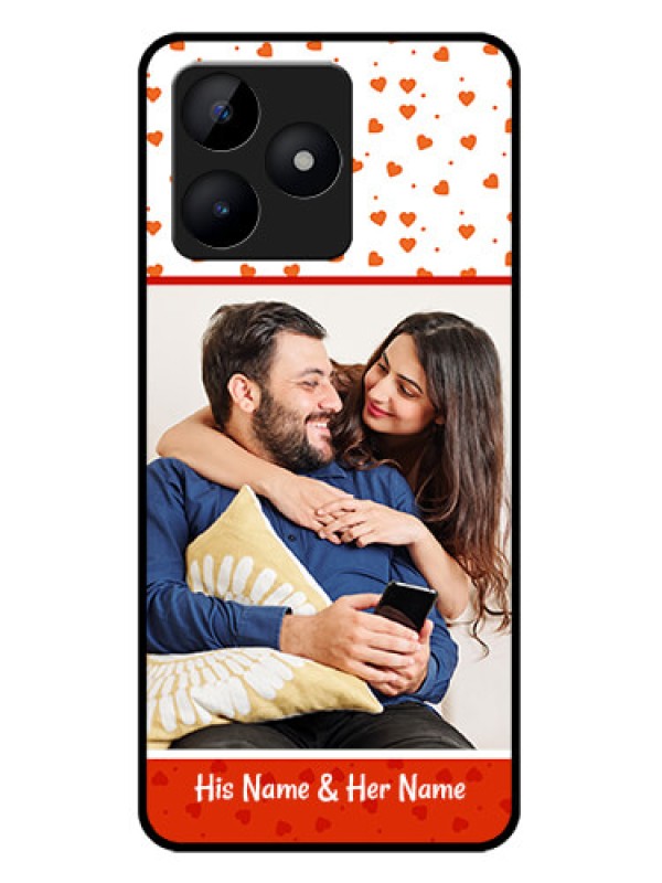 Custom narzo N53 Custom Metal Phone Case - Orange Love Symbol Design