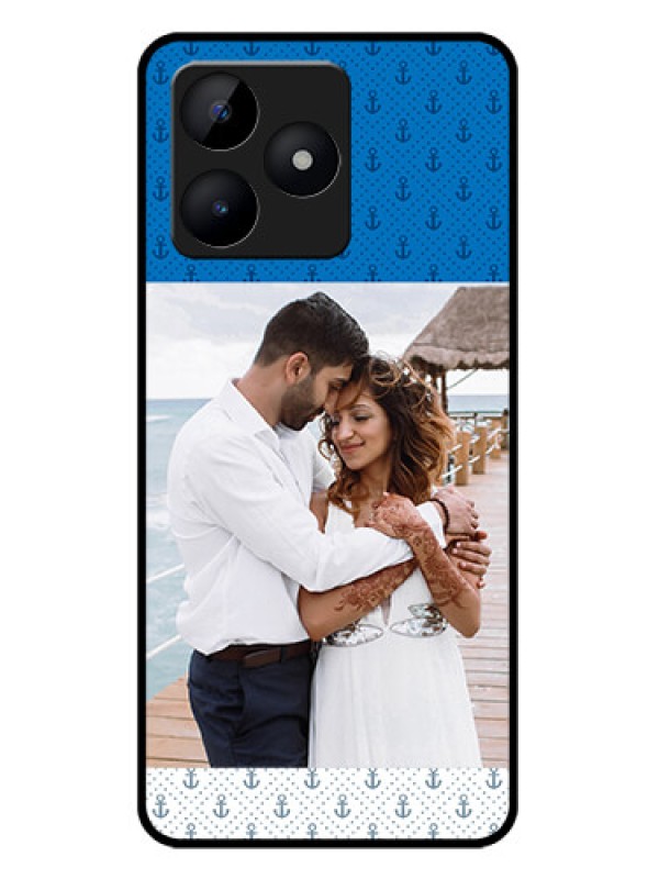 Custom narzo N53 Custom Metal Phone Case - Blue Anchors Design