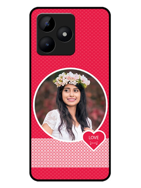 Custom narzo N53 Custom Metal Phone Case - Pink Color Pattern Design
