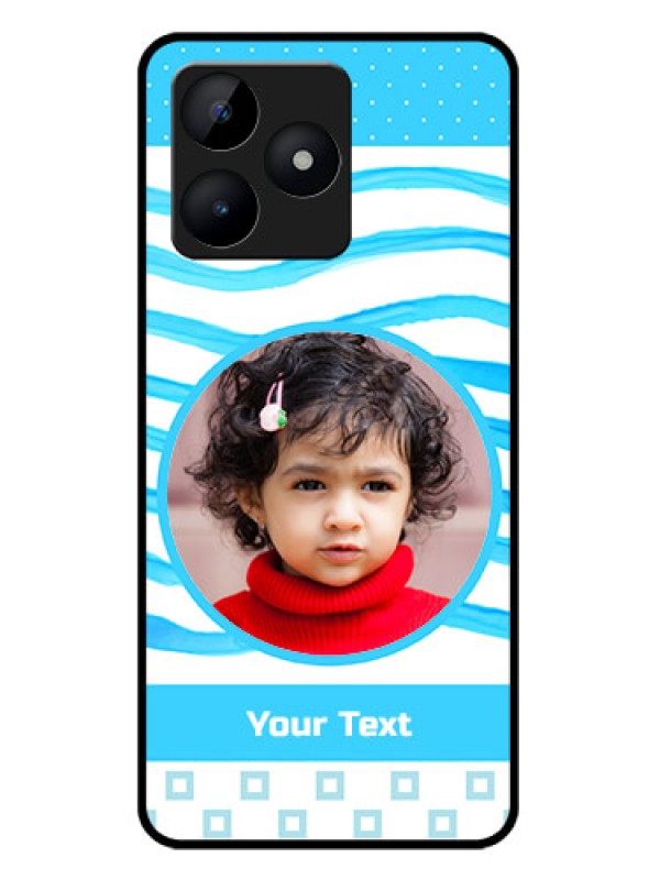 Custom narzo N53 Custom Metal Phone Case - Simple Blue Case Design